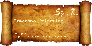 Szmetana Krisztina névjegykártya