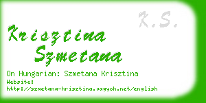 krisztina szmetana business card